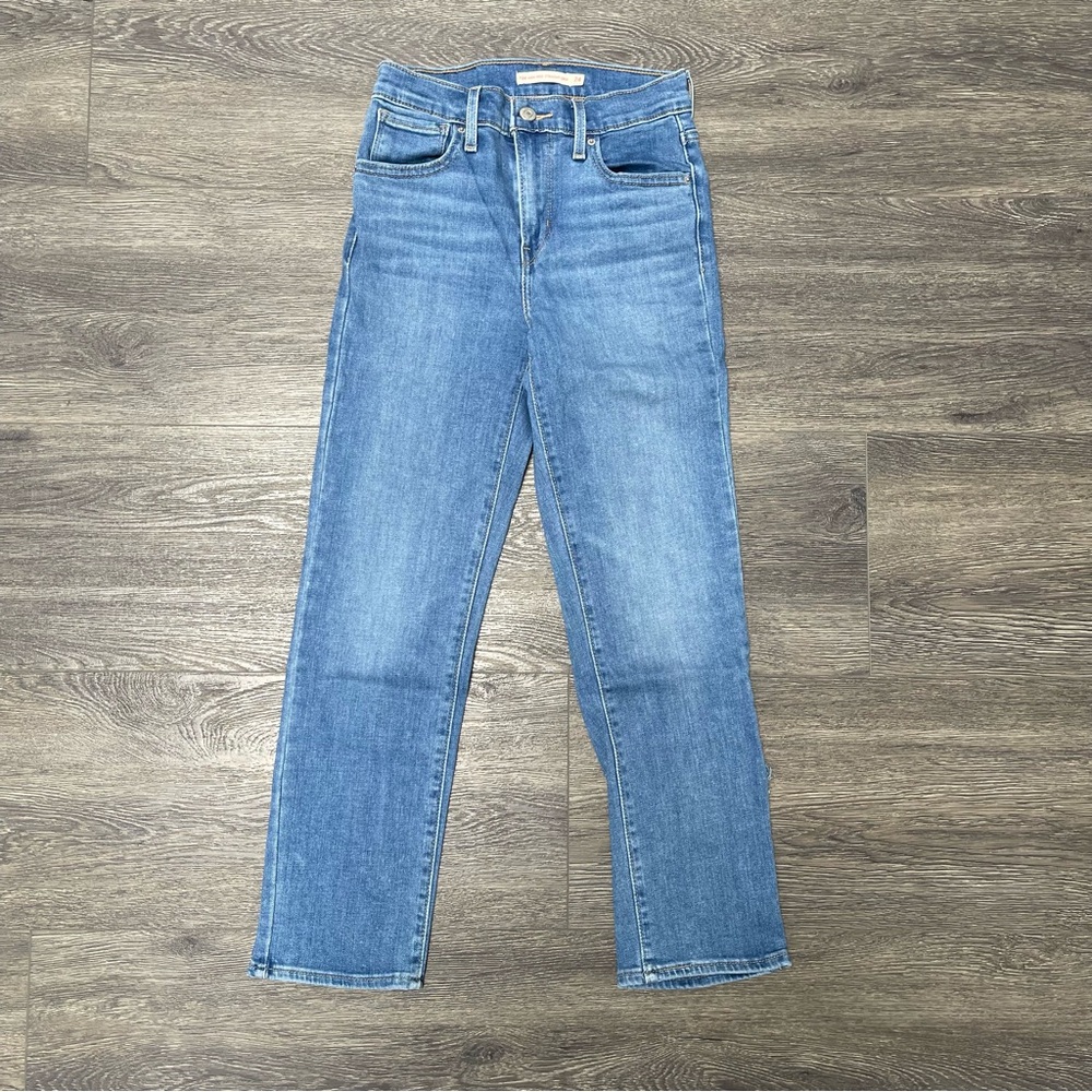 Levi's Classic Blue Women's Jeans 724 High Rise Straight Cropped Jeans Size 24